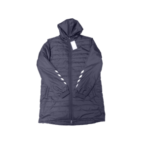 Hooded Puffer <b>Jacket</b> <b>Men</b> Winter Casual <b>Long</b> Sleeve Zipper Front Windproof Solid Color Polyester Wadding Thick Coat - Product Image 4