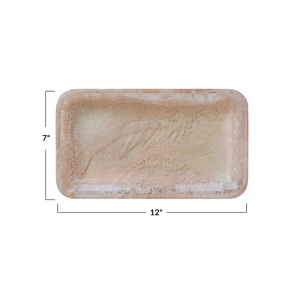 Plateau en résine blanche tourbillonnante fait main de luxe, décoration moderne pour la maison, mariage, Diwali, organisateur de bijoux multifonctionnel pour table - Product Image 2