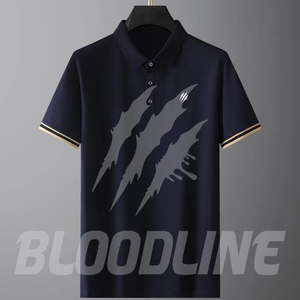 Chemise à manches courtes pour homme Bloodline, couleur unie, tissu Oxford, imprimé, coupe classique, respirante, blanche - Product Image 5