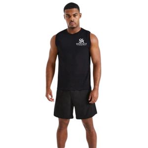 <b>Mens</b> Black Sleeveless Tank Top Crew Neck Gym Workout Shirt Athletic Fitness Training Sportswear Casual Activewear <b>Running</b> <b>Vest</b> - Product Image 1