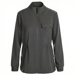 Vente en gros sur commande personnalisée : Blousons d'infirmière à logo, avec poignets côtelés et col montant, uniformes d'hôpital modernes, ensembles de blouses médicales et blousons de travail. - Product Image 2