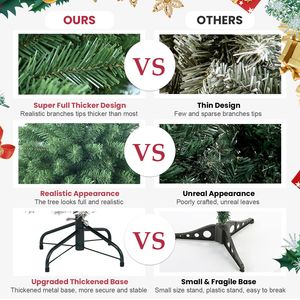 Albero di Natale Verde in PVC Auto-Imbottito da 1,5 m con 498 Punte in Filo di Memoria, Esposizione Festiva Senza Sforzo, Rami Perfettamente Sagomati - Product Image 6