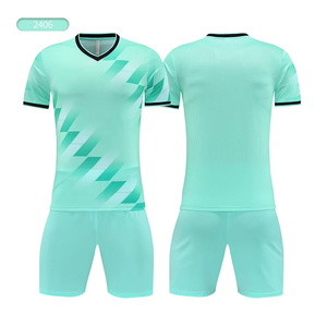 Conjunto de Uniforme de Fútbol con Camiseta y Pantalones Cortos a Rayas, 100% Poliéster, Transpirable y de Secado Rápido - Product Image 4