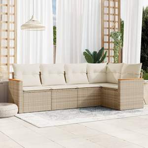 Beige <b>Cream</b> White Garden <b>Sofa</b> <b>Set</b> - Product Image 1