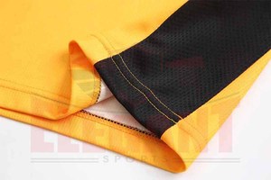 Tenue de basket-ball de style pakistanais, col rond, couleurs contrastées noir et jaune, logo personnalisé, meilleure qualité, nouveau style. - Product Image 6