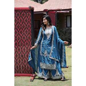 Ensemble de costume de créateur pour fête avec broderie à aiguilles multiples Taille 2XL - Product Image 5