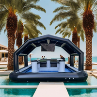 Tente de bar gonflable noire étanche pour piscine, pour adultes, pour fêtes à domicile, événements, pub flottant, plage