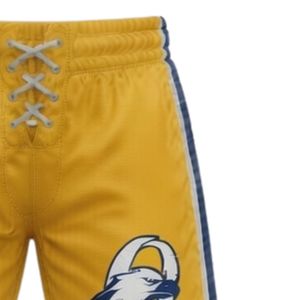 <b>Men</b> <b>Yellow</b> Sublimated Ice Hockey Printed <b>Shorts</b> Polyester Drawstring Side Stripe Sports <b>Shorts</b> Athletic Training Team Wear - Product Image 5