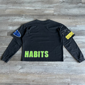 T-shirts personnalisés en éponge double couche 100% coton pour hommes T-shirts surdimensionnés à manches régulières avec impression en silicone-Style High Street - Product Image 4