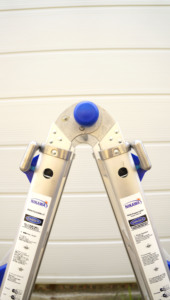 Aluminum Alloy Extension <b>Ladder</b> with Manual Lock Mechanism Blue Wheel Safety Design - Product Image 4