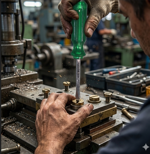 Destornillador Ergonómico de Cabeza Plana Ranurada, Eje de Acero al Cromo Vanadio Niquelado, Punta de Precisión, Tratado Térmicamente, Verde OEM - Product Image 1