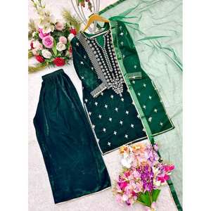 Hermosos conjuntos modestos Party Wear Top y Fancy Dupatta Elegante DISEÑO DE Sharara - Product Image 3