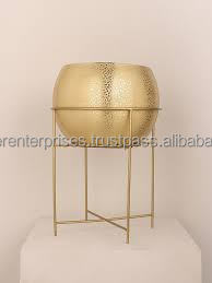 Maceta suculenta hecha a mano de metal de latón para interiores y exteriores, macetas de jardín con textura martillada diseñada en la India - Product Image 4