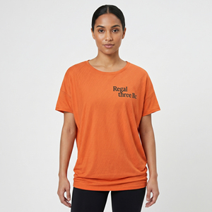 T-shirt Streetwear à épaules tombantes pour femme, T-shirt de yoga oversize à manches courtes, T-shirt de sport oversize pour femme - Product Image 1