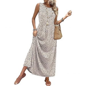 Robes d'été WIHOLL pour femmes 2026 – Robes longues et fluides sans manches coupe trapèze avec poches - Product Image 1