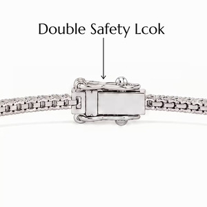 Bracelet tennis en diamant rond de laboratoire de 2 carats, bracelet à maillons en or massif 9K 10K 14K 18K avec 4 griffes pour diamant, boîte de sécurité double sécurisée - Product Image 5