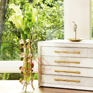 Vases de fleurs décoratifs de Table en Nickel brossé, pour hôtel et Restaurant, décor de chambre à coucher et de mariage, ustensiles de Table en forme de fleurs - Product Image 4