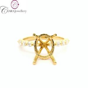 Nouveau modèle 18K Au750 bague de fiançailles bicolore blanc/jaune/or Rose 2.50CT/9.75x7.75mm diamant naturel ovale mariage classique - Product Image 4