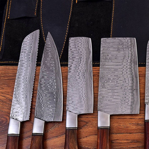 Colección de utensilios de cocina con cuchillas afiladas, juego de cuchillos de chef hechos a mano con acero de Damasco equilibrado, de primera calidad. - Product Image 6