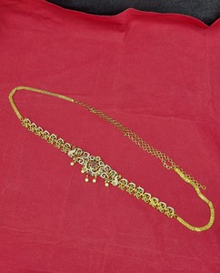 Ceinture de taille traditionnelle sud-indienne AD Peacock plaquée or, Kamarband, chaîne de ventre réglable, bijoux de mariage, fabricants - Product Image 3