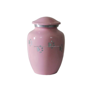 Urnas de cremación de aluminio de alta calidad para mascotas con Peltre con estampado de pata y urnas funerarias de Metal con acabado de Color azul marino para cenizas humanas - Product Image 3