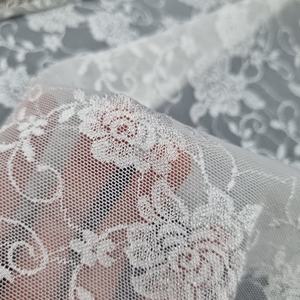 Tela de Encaje Floral con Estampado de Espiral, 137 cm de Ancho, Ligera, Elástica en Toda la Superficie, de Spandex/Nailon, para Lencería, Vestidos, Novias, Uso Elegante - Product Image 5