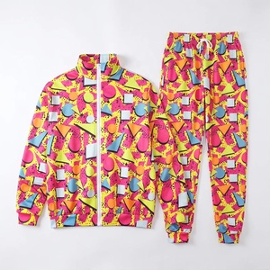 Unisex <b>Y2K</b> Solid Vintage Quick Dry Full Zip Breathable Polyester Autumn Streetwear Adult Regular Fit <b>Tracksuit</b> Set - Product Image 4