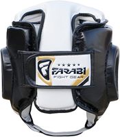 Protège-tête de boxe Farabi en cuir PU EVA, protection intégrale du visage, couleurs et logo personnalisables pour l'entraînement de Taekwondo et de MMA
