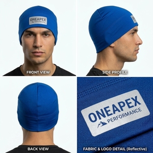 Men's <b>Blue</b> <b>Beanie</b> Hat Knit Cuffed Winter Cap Unisex Streetwear Skull Cap Custom Logo Wholesale Fashion Accessory - Product Image 6