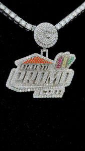 Joyería Hip Hop de lujo personalizada 925 Sterling Silver3D letra Iced Out Soild VVS Color Moissanite diamante colgante collar - Product Image 2