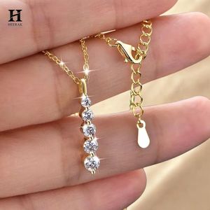 Élégant pendentif goutte de diamant gradué en or 14 carats, collier minimaliste, bijoux fins - Product Image 6