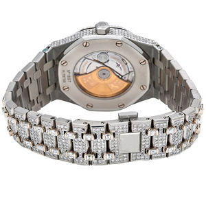 Reloj de Cuarzo para Hombre con Bisel Personalizado de Acero Inoxidable, con Incrustaciones de Moissanita VVS y Diamantes, Estilo Hip Hop, Correa de 20mm y Esfera de Cristal - Product Image 4