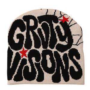 Gorros de Punto Sublimados Personalizados al por Mayor, Unisex, 100% Algodón, con Puño, Parche con Logotipo Personalizado, Diseño de Letras, Lazos de Puntos - Product Image 3