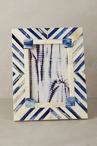 Custom Blue Handmade Bone <b>Photo</b> <b>Frame</b> with Indian Square Pattern Curving Design-Custom Sizes Available - Product Image 2