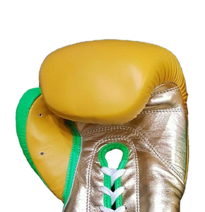 Yellow Leather Boxing <b>Gloves</b> Lace-Up Wrist Closure for Adults Training Gear 16oz Martial Arts Equipment Factory Price adults men - Product Image 2