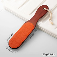 Outils de pédicure avec manche en bois, lime à pieds double face, grattoir pour peaux mortes, éliminateur de callosités pour les pieds