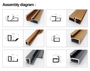 Vàng 3M Khung Nhôm Cửa Kính Tủ Bếp Nhôm Hồ Sơ Tủ Quần Áo Phần Cứng Trang Trí Nội Thất Trượt Đu Tủ Quần Áo Cửa - Product Image 3