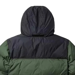 Men's Winter Puffer <b>Jacket</b> Hooded Windproof Casual Thick Green Polyester Zipper Closure Stand <b>Collar</b> Regular Fit - Product Image 4