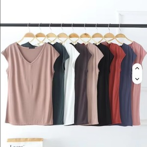 เสื้อยืดแฟชั่นลำลองแขนกุดผ้าฝ้ายระบายอากาศได้ดีสำหรับผู้หญิง เสื้อยืดผ้ายืดหยุ่น - Product Image 5