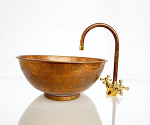 copper sink heavy quality copper <b>basin</b> strong metal copper sink durable finish copper <b>basin</b> long life copper sink premium metal - Product Image 5