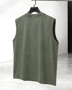 Men's Yellow Sleeveless Tank Top O-Neck Solid Color Casual Breathable Quick Dry Knitted Polyester/Cotton Athletic Wear - Product Image 4