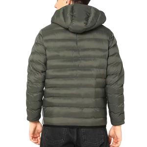 Chaqueta acolchada de invierno de primera calidad para hombre, Abrigo con capucha de gran tamaño acolchado con estampado personalizado y cremallera de lona suave - Product Image 2