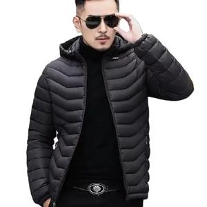 High Quality Custom Men's Fleece <b>Puffer</b> Summer <b>Jacket</b> Long <b>Thin</b> Front Zipper Closure Logo Decoration OEM Dropshipping - Product Image 6