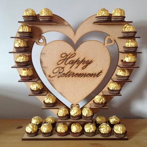 Support en bois en forme de cœur pour bonbons <span class=keywords><strong>Ferrero</strong></span> <span class=keywords><strong>Rocher</strong></span>, décoration de mariage et de fête, présentoir à desserts - Product Image 2