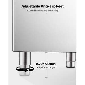 Bac de stockage pour machine à glaçons en acier inoxydable de 250 lb de capacité, pieds en caoutchouc antidérapants réglables pour les restaurants et les magasins de boissons - Product Image 4