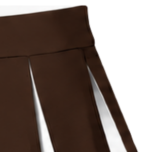 Jupe plissée marron pour femmes, uniforme de danse, tenue d'équipe sportive avec détail rayé blanc - Product Image 3