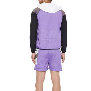 Conjunto de Sudadera con Capucha y Pantalones Cortos Transpirables Casuales al por Mayor, Último Modelo en Color Sólido, 100% Poliéster, Ligero y Ecológico - Product Image 2