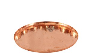 Hammered <b>Copper</b> Serving Tray With Elegant Design Plated Decorative Large Tea Coffee <b>Table</b> Tray Multi-Purpose Kitchen Food Tray - Product Image 6