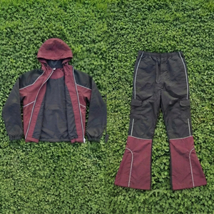 Unisex Waterproof Tracksuit Set Hooded Jacket Flare Pants 100% Nylon <b>Wind</b> <b>Breaker</b> Suit Women Hiking Camping Rain Tracksuit Men's - Product Image 2