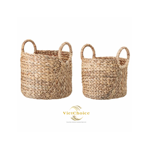 High Quality Portable Water Hyacinth <b>Basket</b> Customizable Durable Eco-Friendly <b>Foldable</b> Vintage Style Multifunctional Living Room - Product Image 1